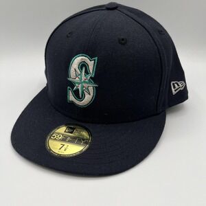 Seattle Mariners Hat Cap Fitted Mens 7 7/8 Blue MLB Baseball New Era 59FIFTY NEW